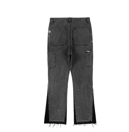 Flared Denim Hose mit flecken