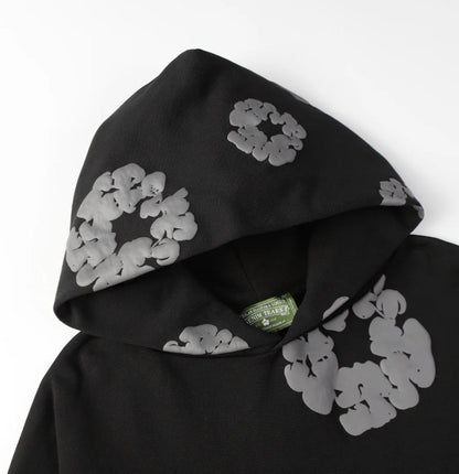 Viraler Schwarz/Grau Blumenmuster Tracksuit