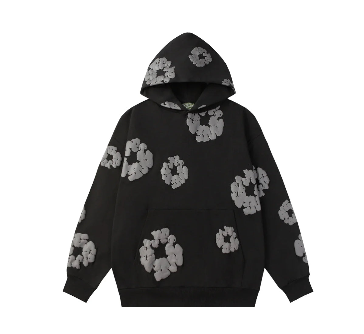 Viraler Schwarz/Grau Blumenmuster Tracksuit