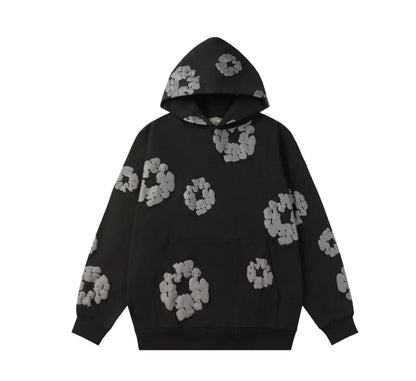 Viraler Schwarz/Grau Blumenmuster Tracksuit