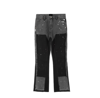 Flared Denim Hose mit flecken