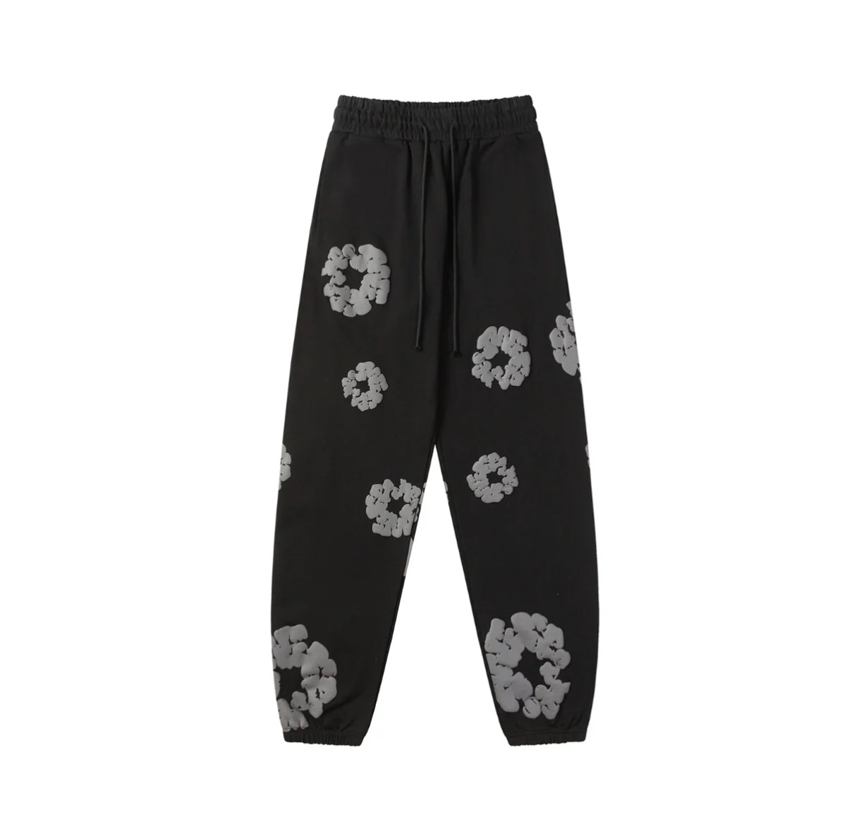 Viraler Schwarz/Grau Blumenmuster Tracksuit