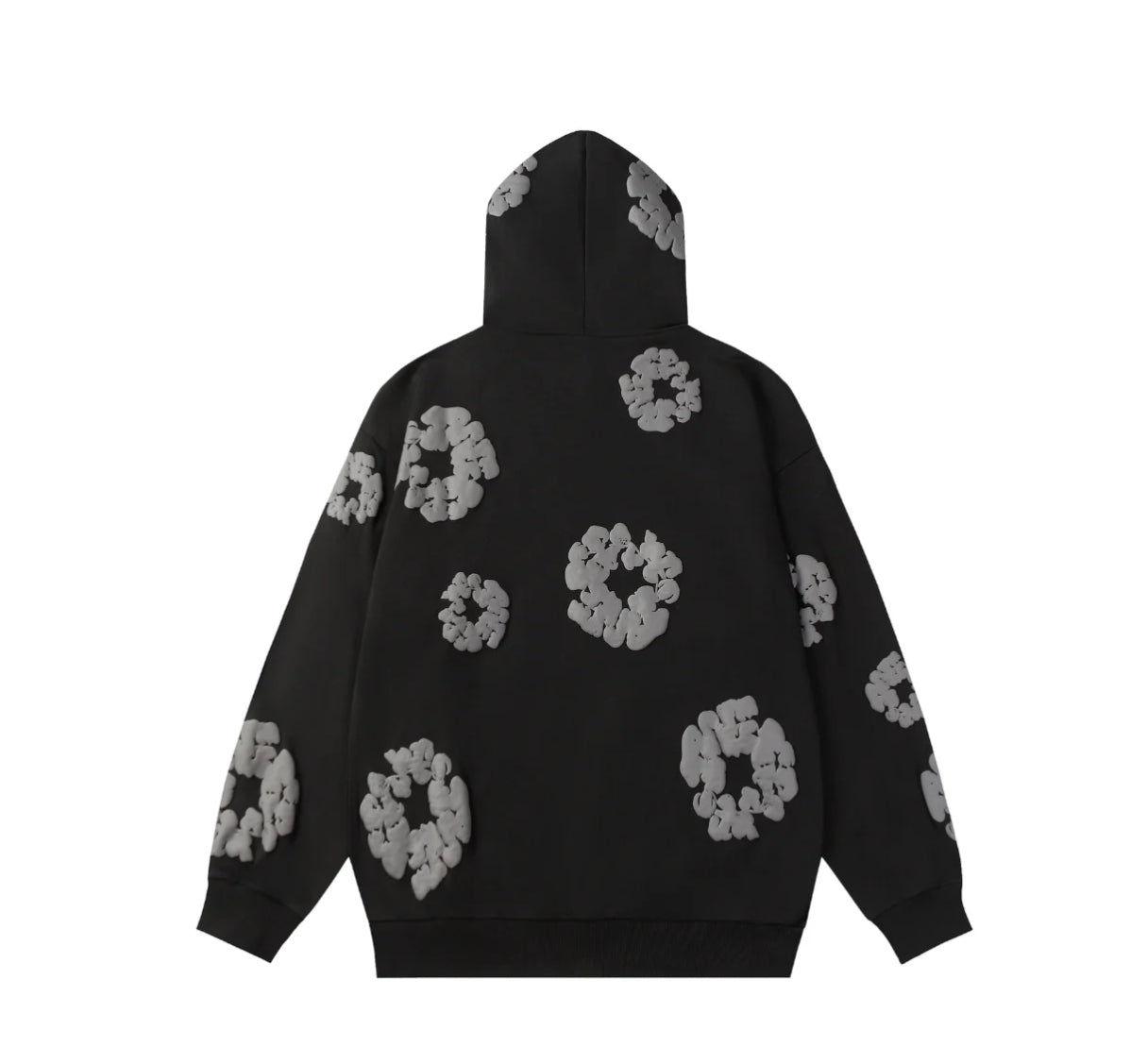 Viraler Schwarz/Grau Blumenmuster Tracksuit